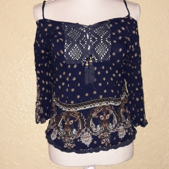 Angie Navy blue strap top Size Medium - Picture 1 of 6
